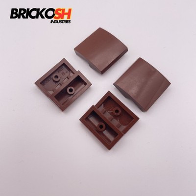 LEGO x4 Part 15068 Slope, Curved 2 x 2 x 2/3 Reddish Brown Genuine LEGO