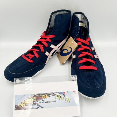 Asics Wrestling Shoes 1083A001 EX-EO special order navy x gray red edge New