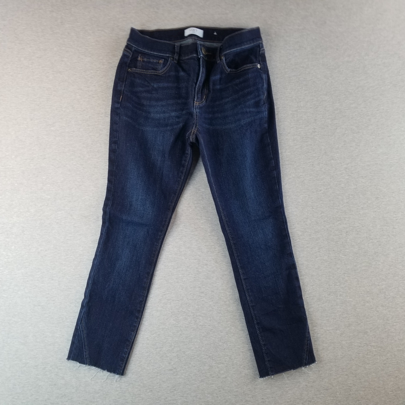 Loft Jeans Women's Sz 2p Dark Blue Wash Indie Stretch Normcore
