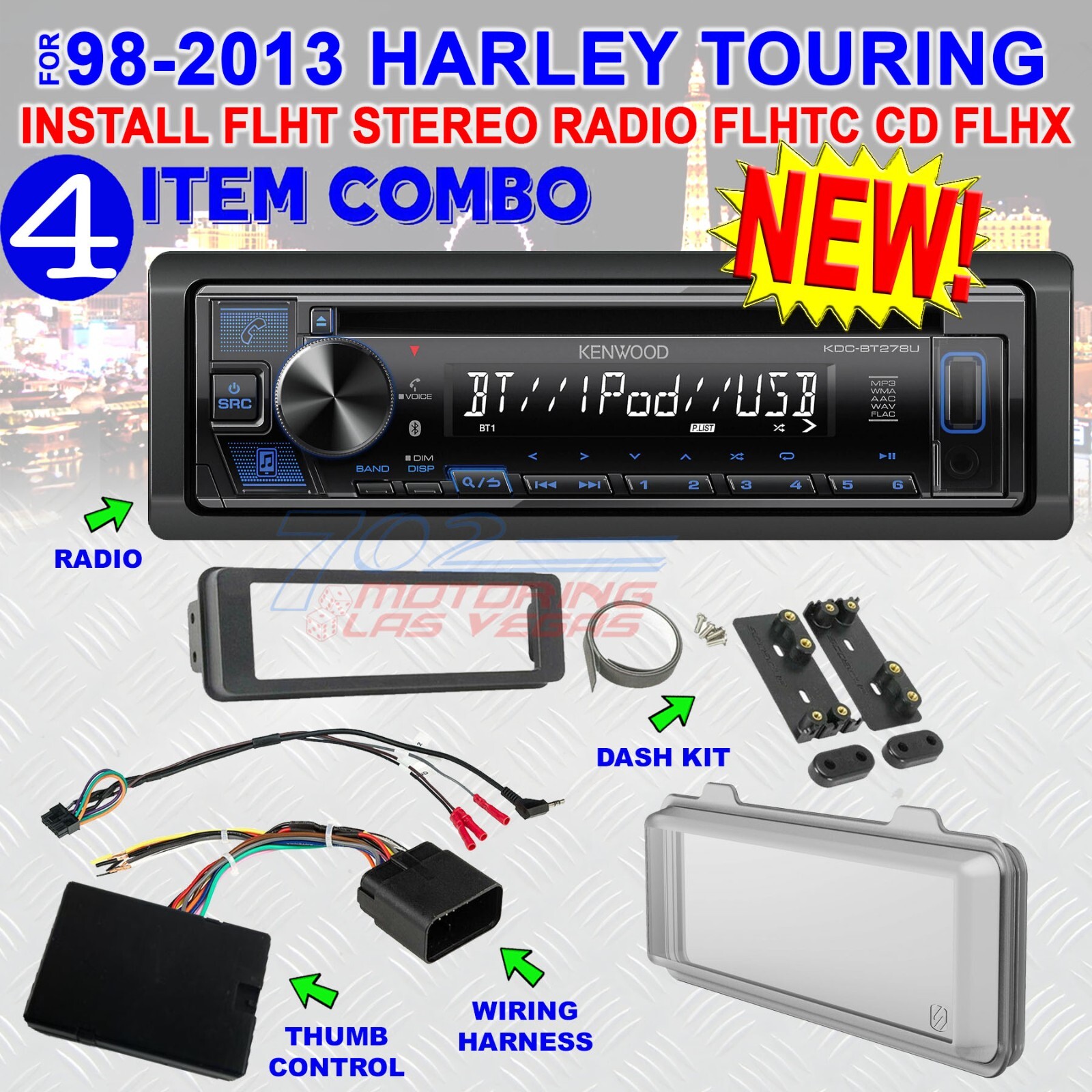 FOR HARLEY DAVIDSON PLUG AND PLAY PLUG N PLAY RADIO STEREO SYSTEMS ELECTRONICS 
