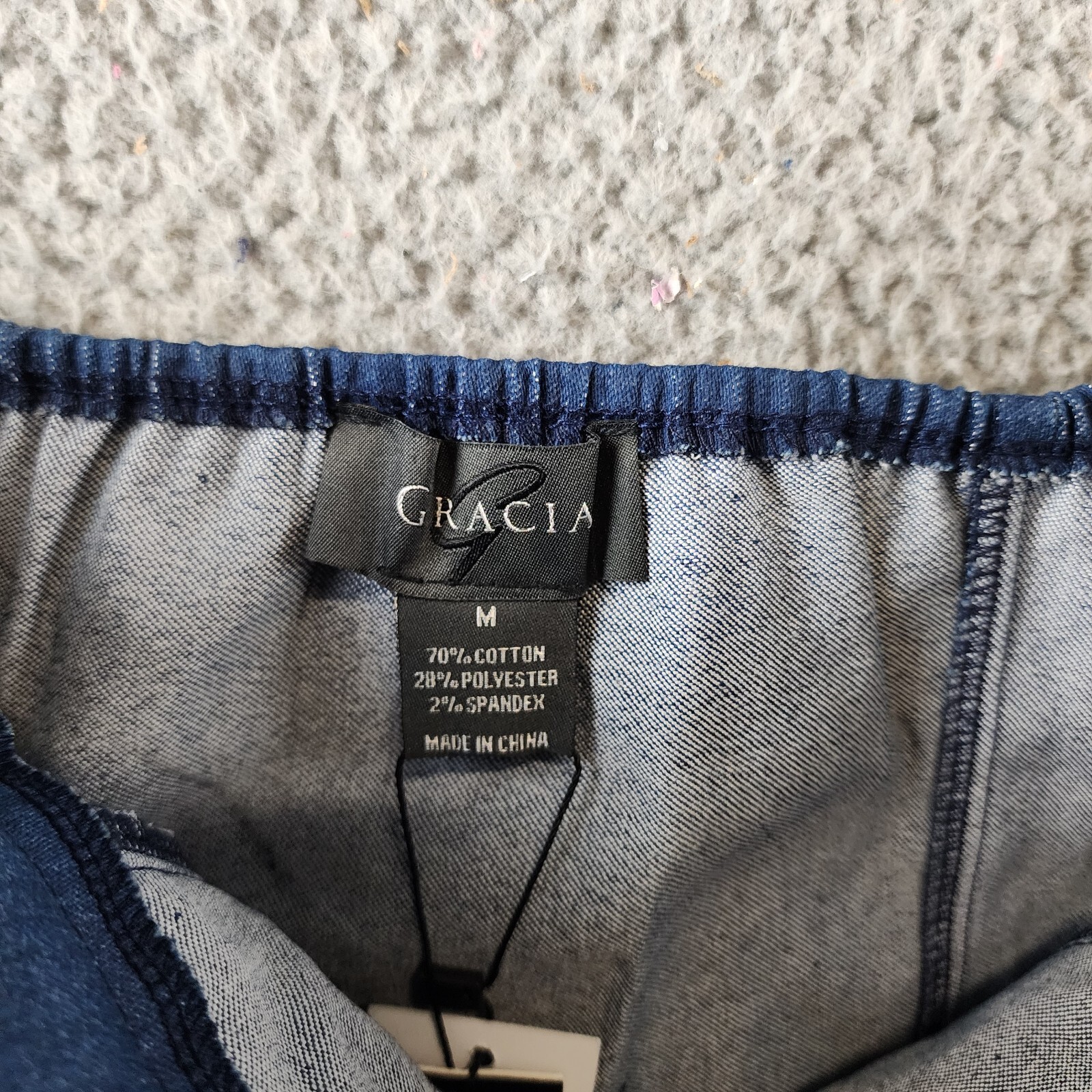 Gracia Criss Cross String Mini Dress Women's M Denim Sleeveless Side Zip Closure - Picture 8 of 14