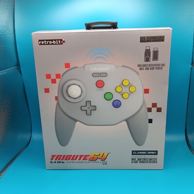 Retro-Bit Nintendo 64 Controller - Gray (RET00176)