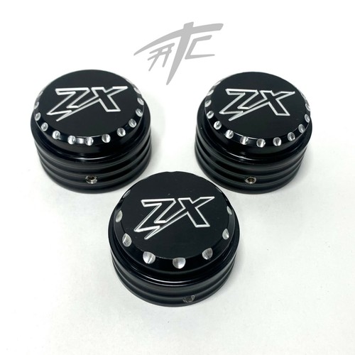かの ZX-14 BLACK CONTRAST DIAMOND CUT “ZX” FORK & YOKE CAP 06-24