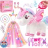 SOLIEHOO Unicorn Toys for Girls Age 4-6 Unicorns Gifts, Walking Talking Singing Interactive Unicorn with Light up Princess Cape, Remote Control Plush Unicorn Pet Care Toy for Toddler Girl Age 3 4 5 6