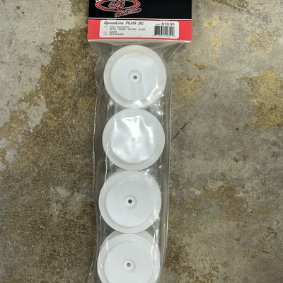 DE Racing DER-PS4-AW Speedline Plus Short Course Wheels (White) (4) 12mm Hex