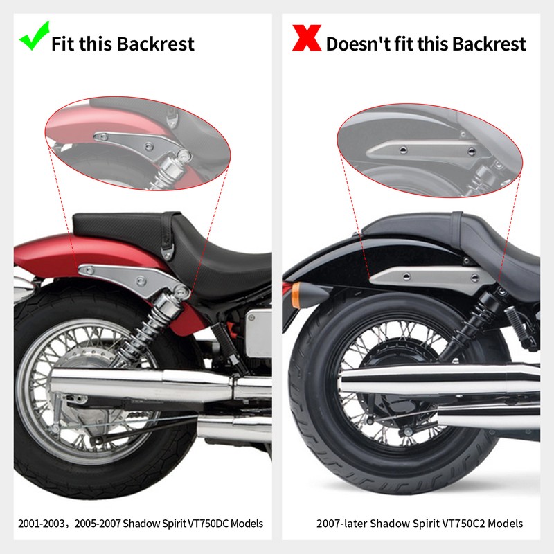 Chrome Backrest Sissy Bar Luggage Rack Fit For 01-08 Honda Shadow Spirit VT750DC