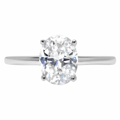 Pre-owned Pucci 2.50ct Oval Cut Solitaire Promise Engagement Wedding Ring Solid 14k White Gold In D