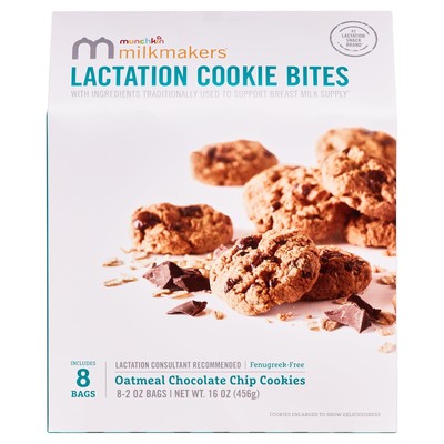 Munchkin  Milkmakers  Lactation Cookie Bites, Oatmeal Chocolate Chip, 8 Count