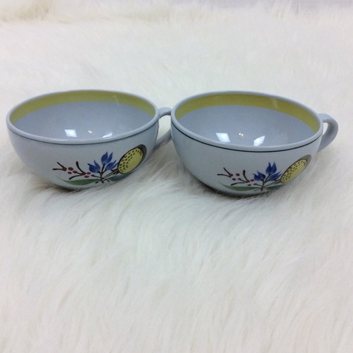 Arabia of Finland Windflower Two Flat Cups Saucer for Soup Bowl 1955 - 1970