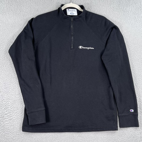 Champion Athletic 1/4 Zip Pullover Mens Large Black Long Sle
