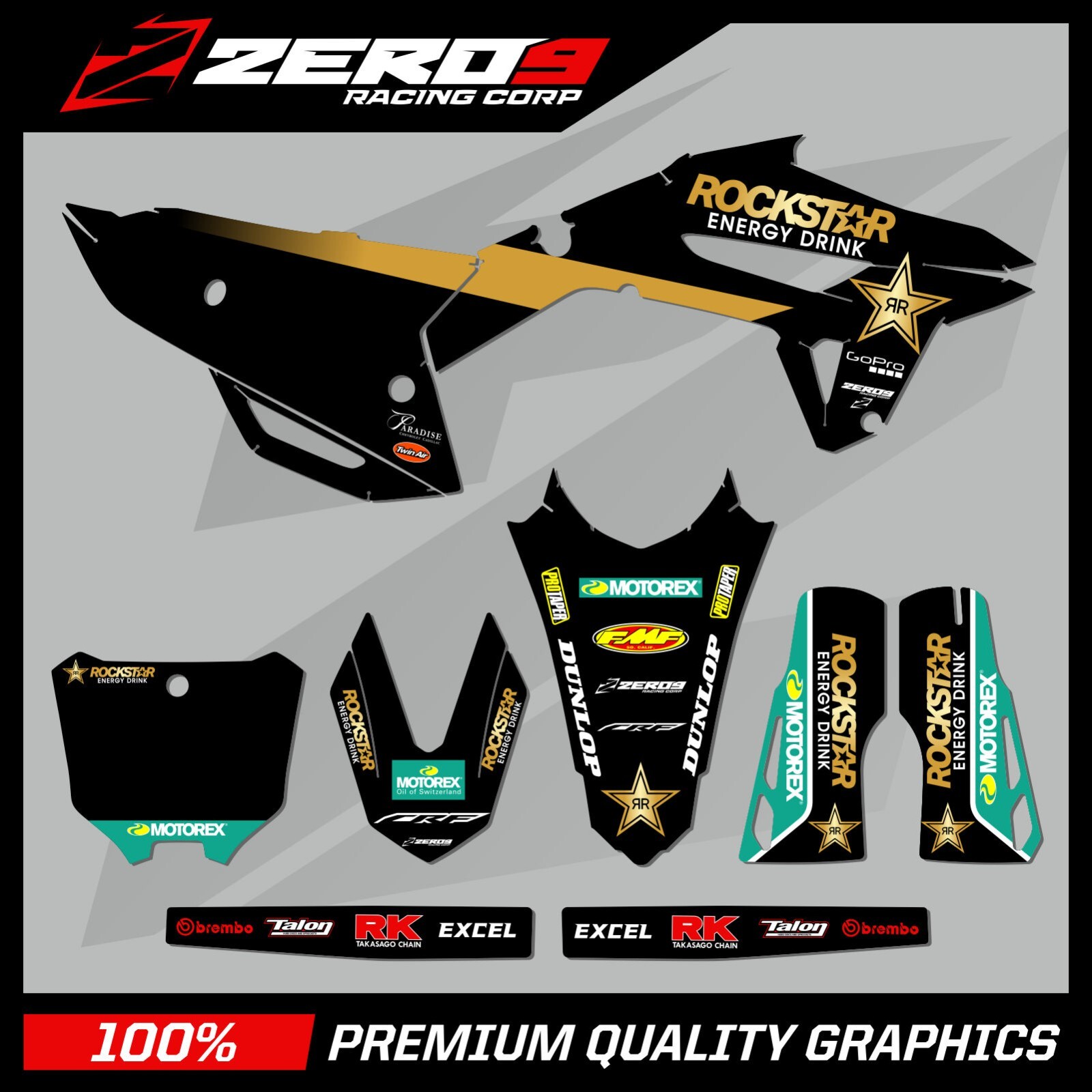 HONDA MOTOCROSS GRAPHICS KIT MX DECALS : CR CRF 85 150 125 250 450 ROCKSTAR 22