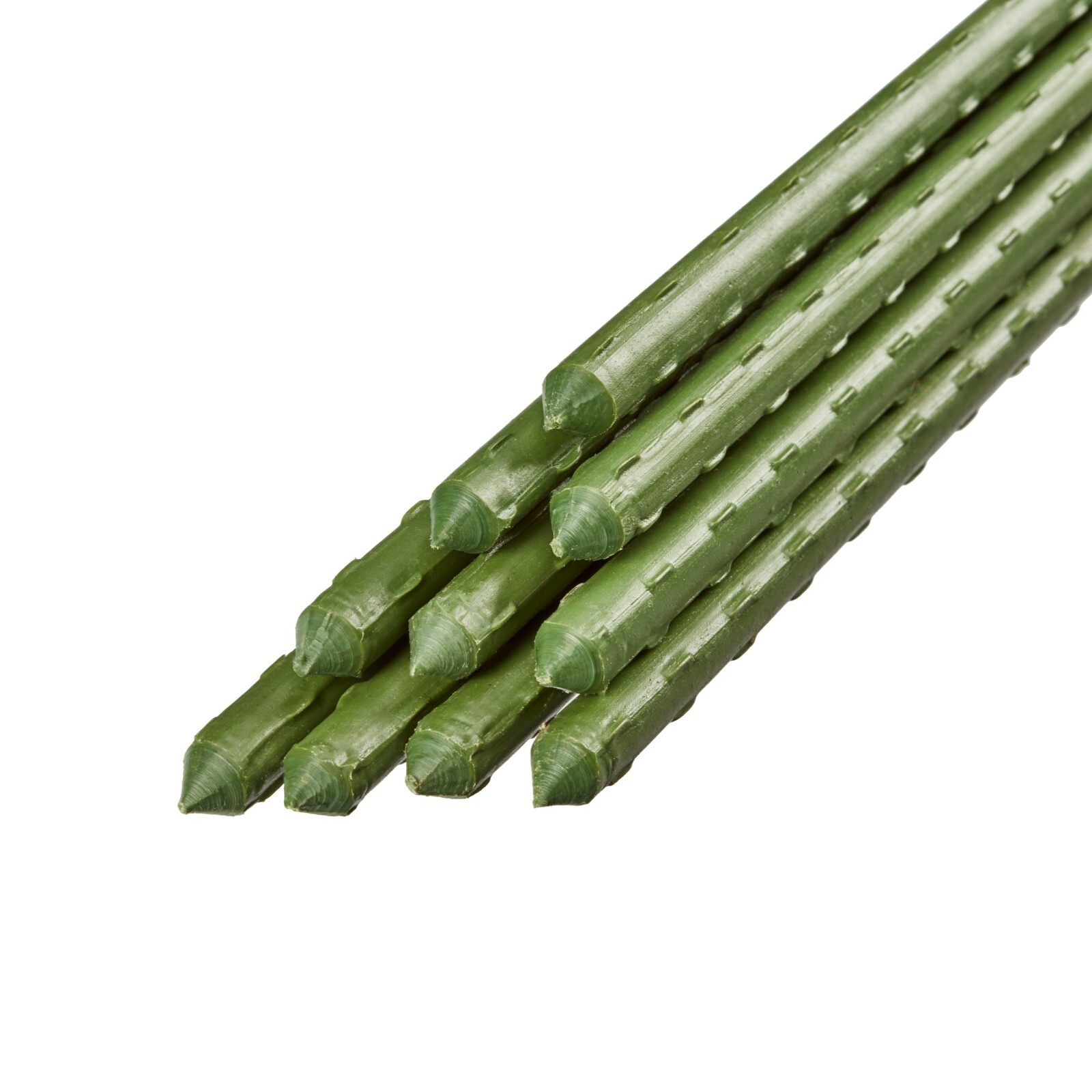 Plastic-Coated Metal Garden Stakes Ribbed Surface 75cm / 90cm Ground Penetration