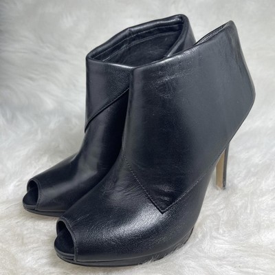 Michael Kors Woman's Kendra Open Toe Leather Heels, Black Size 6 M