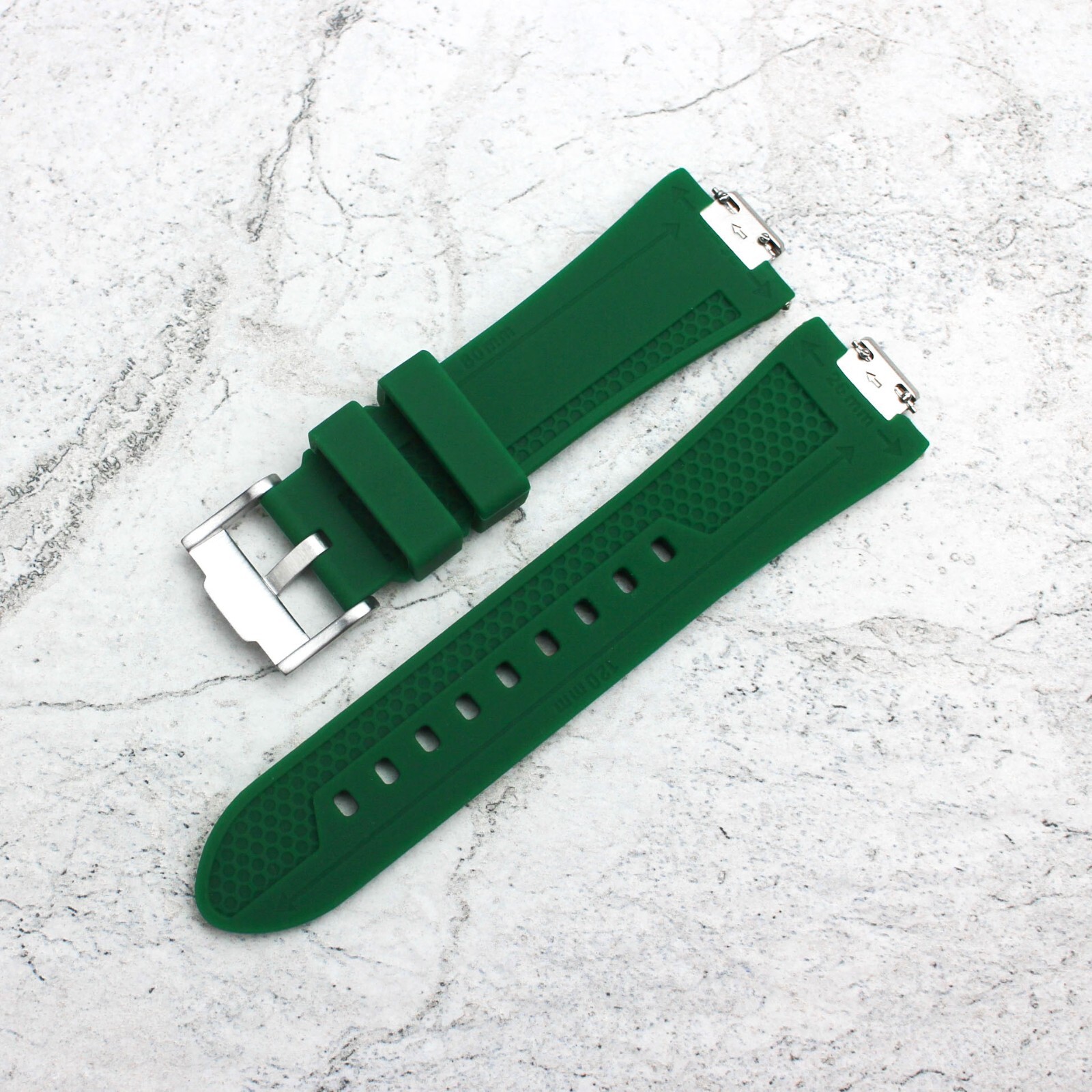 GREEN TISSOT PRX POWERMATIC SILICONE RUBBER 12MM WATCH STRAP BAND QUICK RELEASE