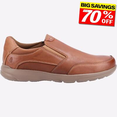 Hush Puppies Aaron Premium Leather Mens Designer Slip On Shoes Brown