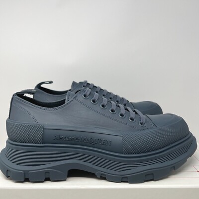 Alexander McQueen Men's Tread Slick Sneakers Size 43 EU/ 10 US Dark Blue 