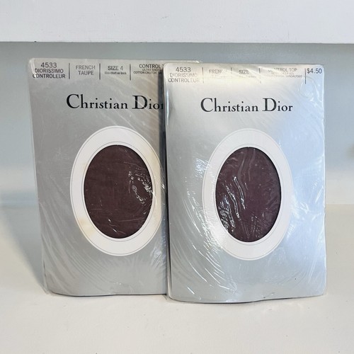 CHRISTIAN DIOR Vintage French Taupe PAIR Dior Pantyhose