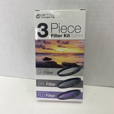 Digital Concepts DC 3 Piece Filter Kit, 52mm UV - CPL - FLD With Case 
