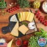 Coloch Marble and Acacia Wood Cutting Board, Black Charcuterie Chopping Board with Handle, Decorative Serving Board for Cheese, Steak, Bread, Fruit