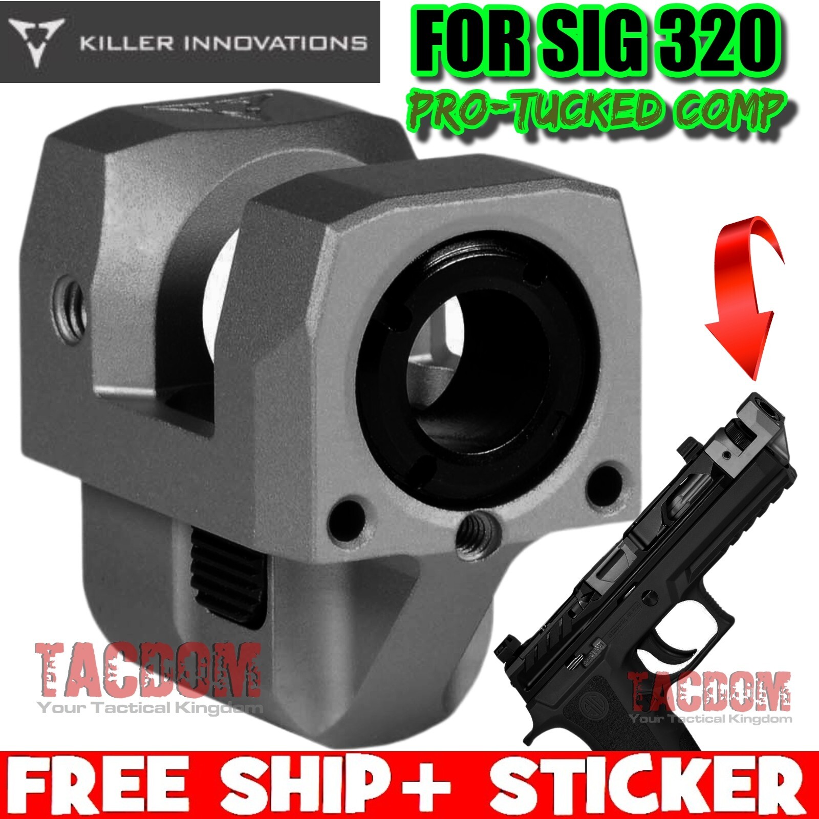 Compensator 9mm For Sig P320 Gray X