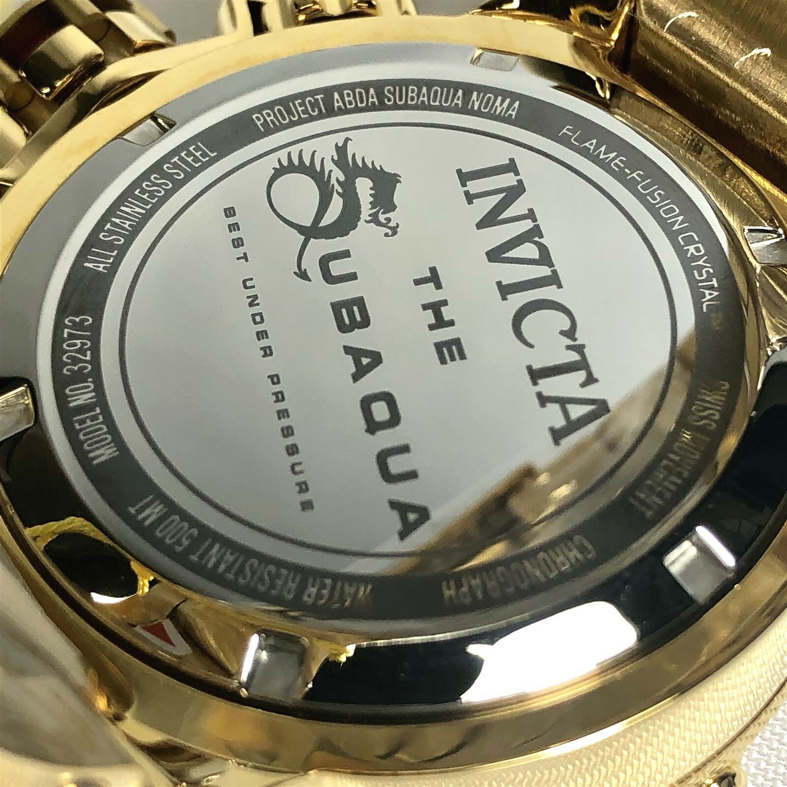 Pre-owned Invicta 32973 Men's 50mm Subaqua Swiss Qrtz Chrono Brclt. Watch Gold/silver-tone