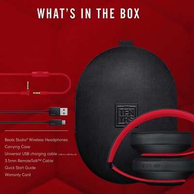 Black/Red - Beats By Dr Dre Studio3 Wireless Headphones - New  Sealed