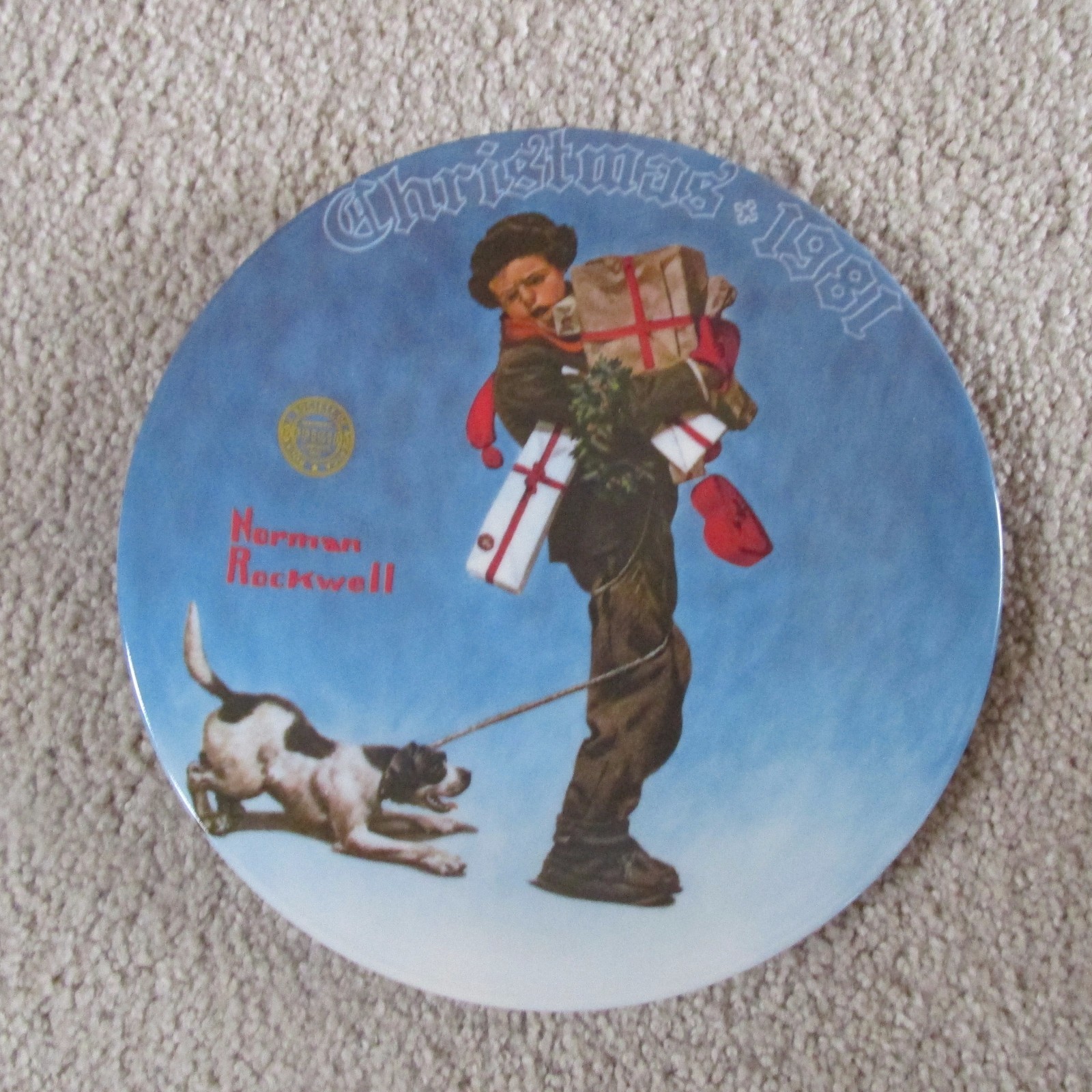 Vintage Christmas 1981 Norman Rockwell Plate (Edwin M Knowles) Limited Edition