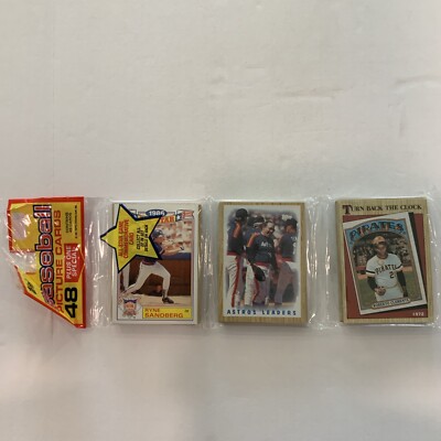1987 Topps Baseball Rack Pack HOF Ryan Samberg, Roberto Clemente on Top  m