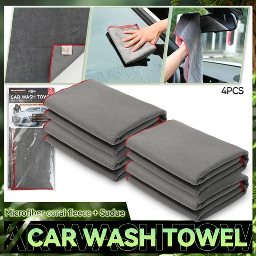 x4 Car Drying Towel Suede& Coral Fleece Double-sided Clean Cloth Super Absorbent