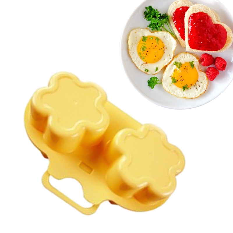 Egg Microwave Cooker Egg Poacher Microwave Egg Fryer with 2 Cavity Non-stick