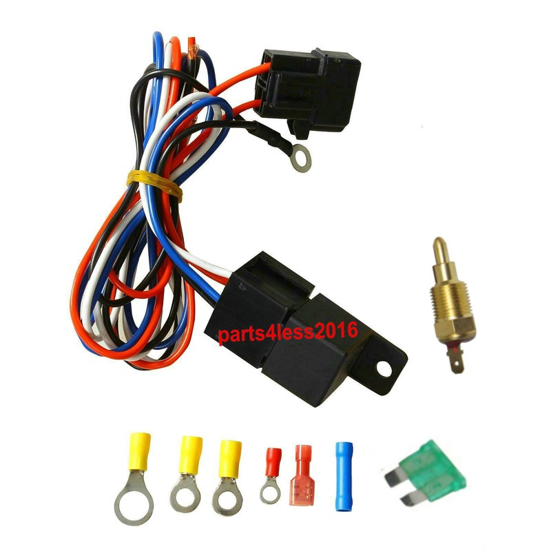 Universal 30 AMP Cooling Relay Wiring Kit Temperature Control For Thermo Fans