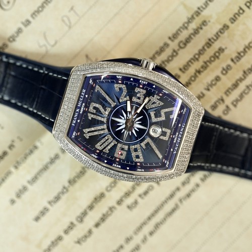 Pre-owned Franck Muller Vanguard Blue Men's Watch - V41 Sc Dt Yachting Ac Bl