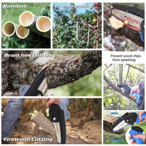 4inch One-Hand Saw Electric Chain Saw Wood Cutter Chainsaw Woodworking Brushless