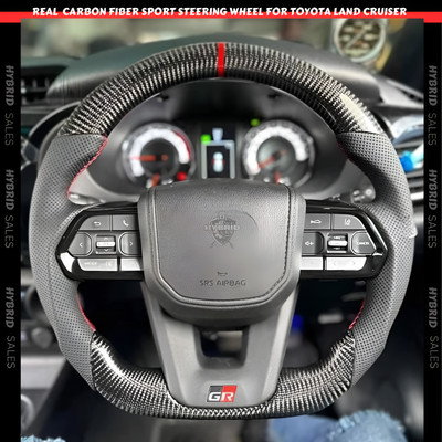 Real Carbon Fiber Steering Wheel for Toyota Land Cruiser LC300 2020+ with Heated