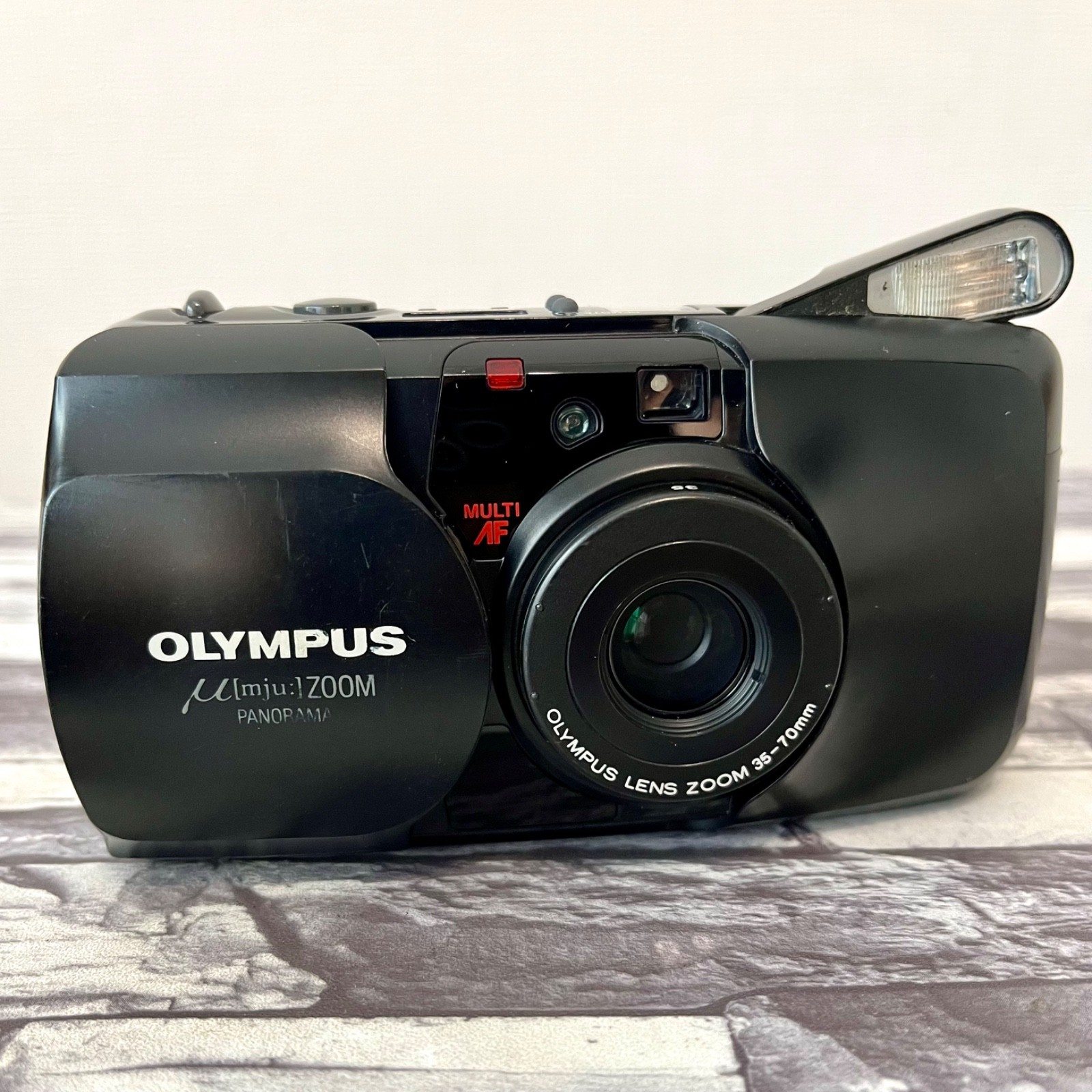 OLYMPUS μ[mju:] ZOOM PANORAMA Black Point & Shoot 35mm Film