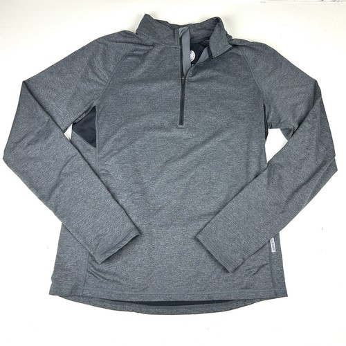 S Large Gray Cycling Half Zip Long Sleeve
