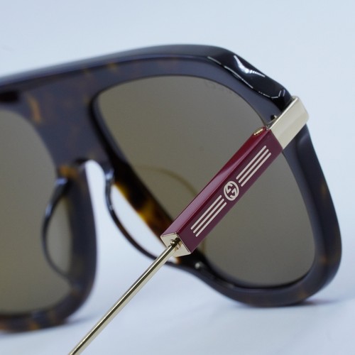 Pre-owned Gucci Gg1309s 006 Dark Havana/brown 57-17-145 Sunglasses