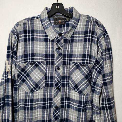 Harley Davidson Shirt Mens XL Motorcycle Flannel Button Up Classic Long Sleeve