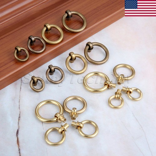 Diy Drawer Round Pull Ring Handle Cupboard Knob Furniture Hardware