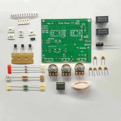 Disassembled PCB with components QRM eliminator X-Phase (1-30 MHz) HF bands