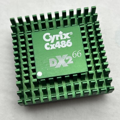 Cyrix AS-IS Pin Broke Cx486 DX2 66 Cx486DX2-66 CPU Processor 1993 w/ Heat Sink