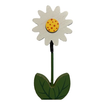 8''  Wooden Spring Flower Tabletop Decor with Spring to Make it Wiggle  #39742
