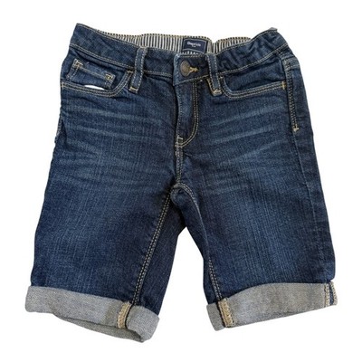 Gap Kids Boys Size 5 Dark Indigo SB Bermuda Denim Shorts Adjustable Waist 410343