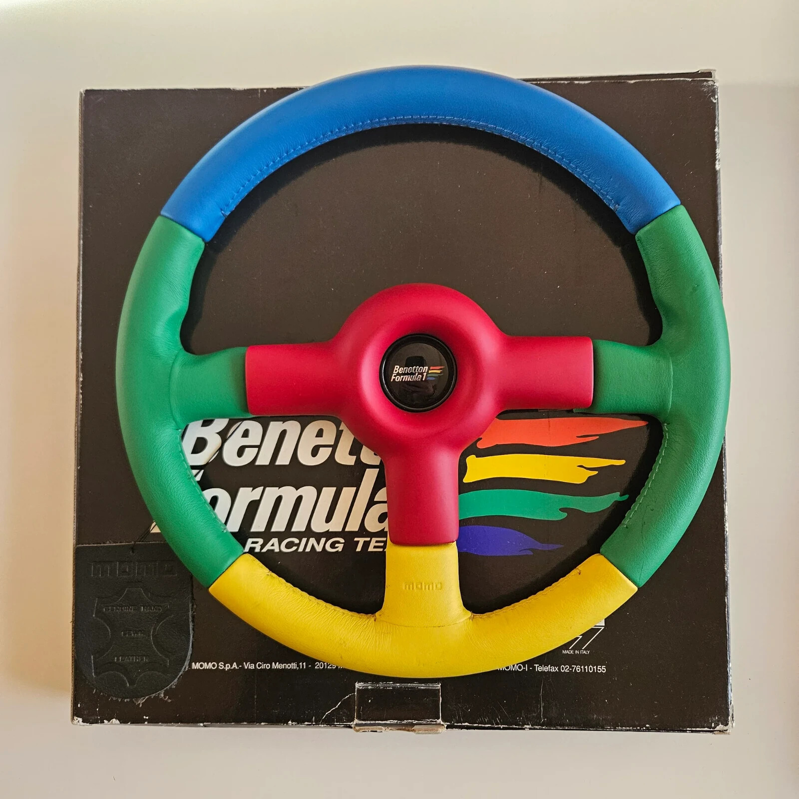 Benetton Formula ステアリングホイール Momo Benetton Formula 1 Daytona Green Wood Steering Wheel