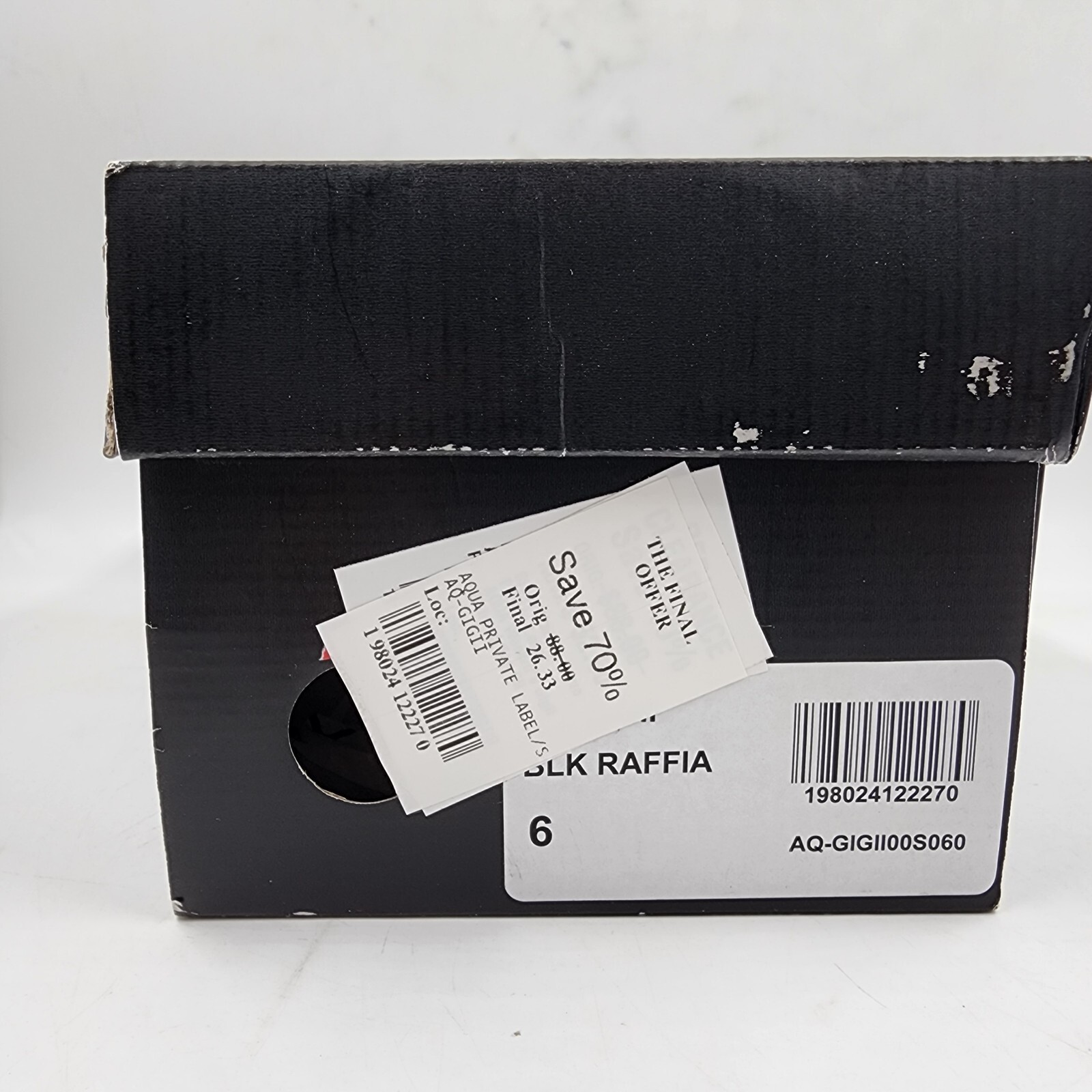 Aqua Gigii Pointed Square Toe Slip On Buckled Flats Women's 6M Black Solid - Picture 15 of 16