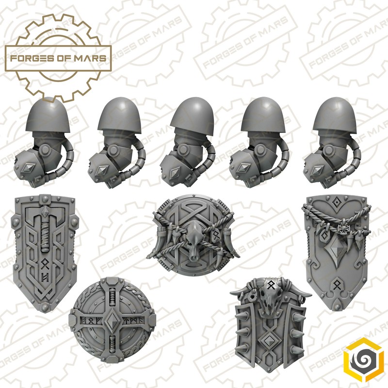 Marines - Wolves - Primal Hounds Destroyers Shields (X5 Left - Mixed)