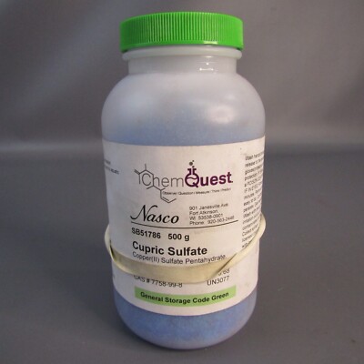 Copper Cupric Sulfate 500g Nasco ChemQuest Crystals