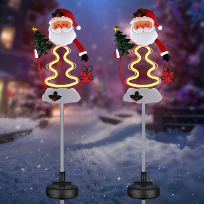 Christmas Solar Pathway Light For Garden Yard Lawn 2pcs