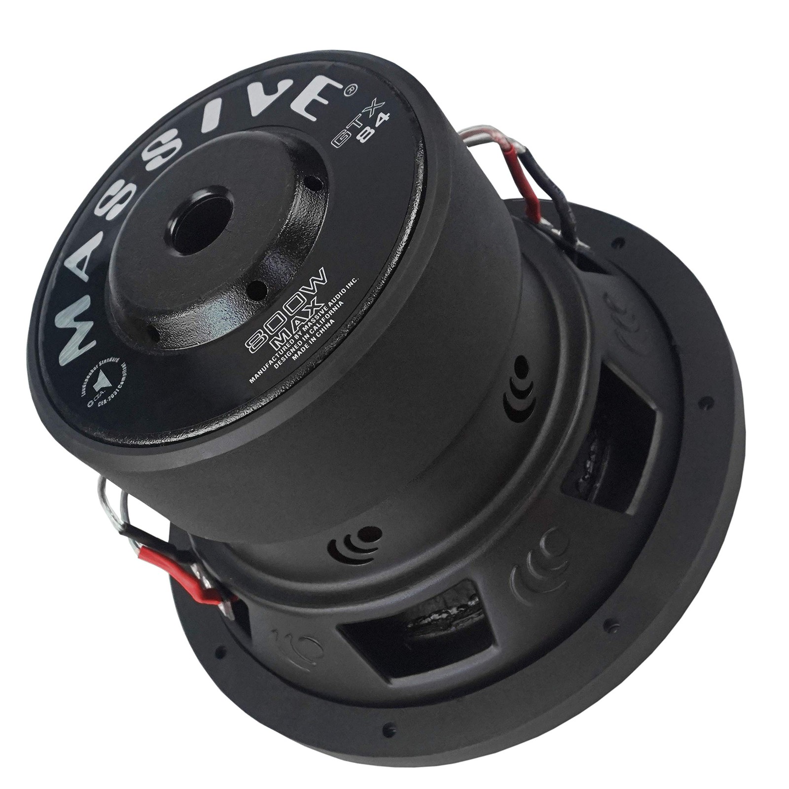 Massive Audio GTX84 8 Inch Car Audio Subwoofer, 400W RMS, 800W MAX Dual 4 Ohm, 2