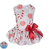 Fitwarm Christmas Candy Canes Dog Dress, Cute Dog Christmas Outfit, Doggy Clothes for Small Dogs Girl, Pet Apparel, Silver, Red, White, Large